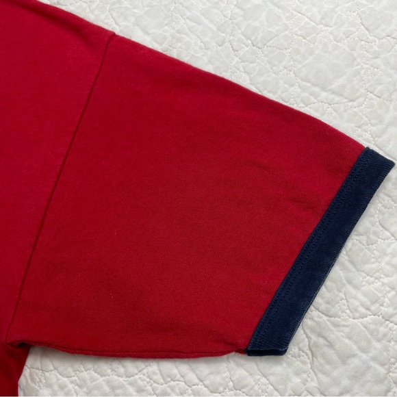 🔥Vtg 80 90's Chaps Ralph Lauren USA Red Flag Logo Ringer T Shirt Men’s Size M - Picture 7 of 11